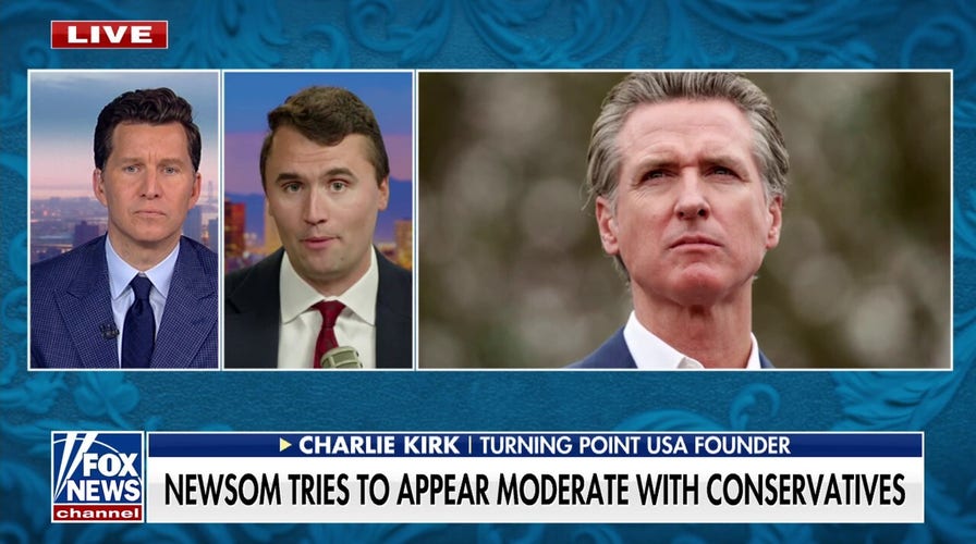 Newsom is trying to reinvent himself, Turning Point USA founder observes