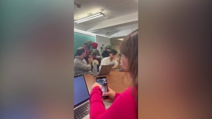 Columbia anti-Israel agitators barge into classroom, hand out antisemitic flyers
