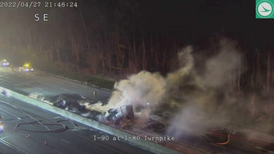 Ohio semi-trucks crash, cause massive fireball