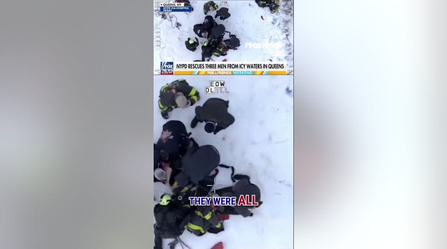  Video shows DRAMATIC rescue of 3  men from ICY WATERS