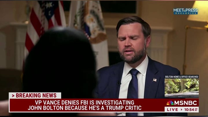 JD Vance  FBI la casa de Bolton por parte FBI «no tiene nada que ver» con represalias políticas.
