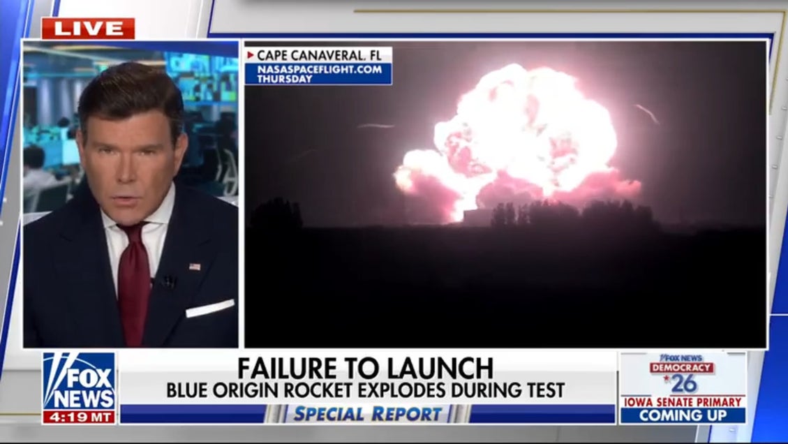 Blue Origin rocket explodes during engine test, causes heavy damage to Cape Canaveral launch pad