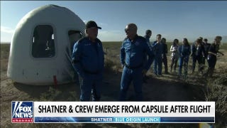William Shatner, Blue Origin crew emerge from space capsule - Fox News