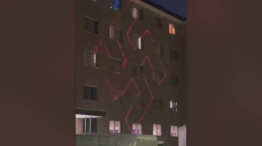 Swastika projected on college dorms at UW-Whitewater