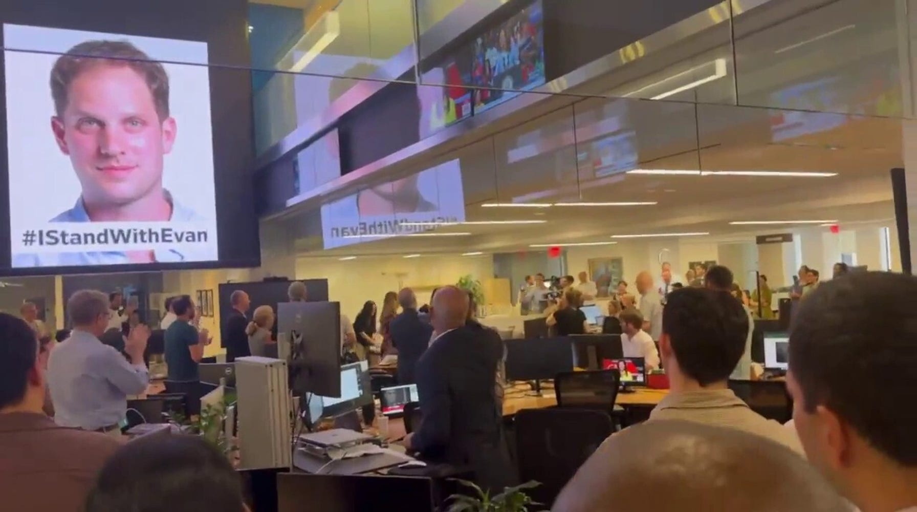 Wall Street Journal Newsroom Erupts in Joy as Reporter Evan Gershkovich Returns Home After Wrongful Detention