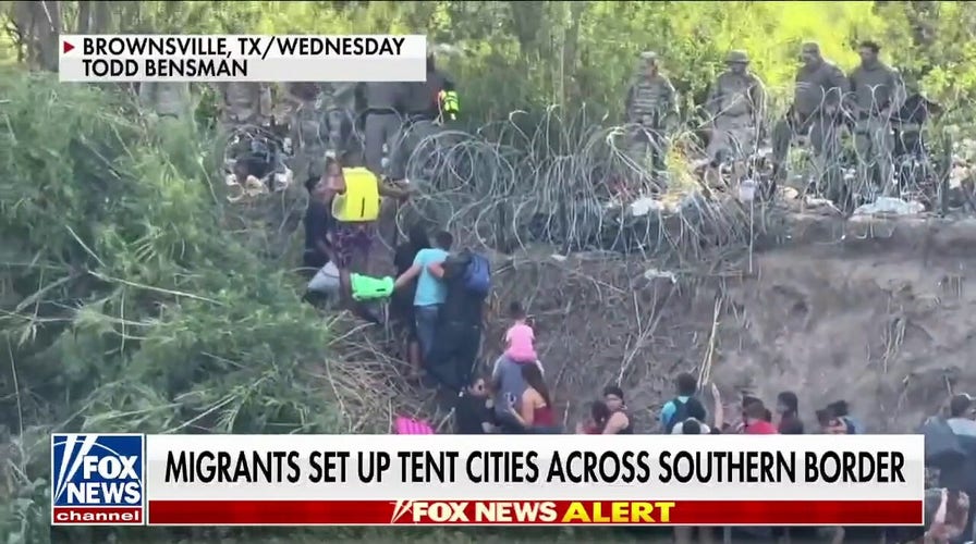 Migrants await ending of Title 42, set up tent cities along southern border