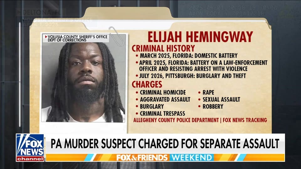 Pennsylvania murder suspect Elijah Hemingway charged with separate assault