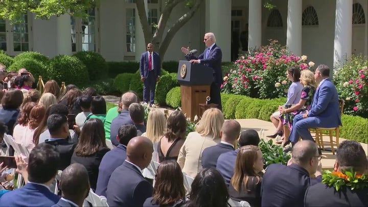 President Biden appears to confuse Congresswoman Jahana Hayes' name as 'Jonah' multiple times in speech