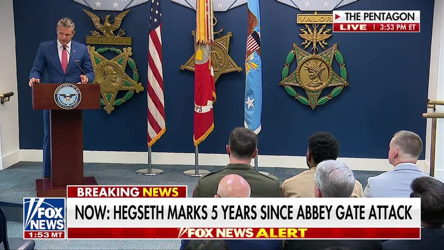 War Secretary Hegseth honors US marines who jumped into action during Abbey Gate attack