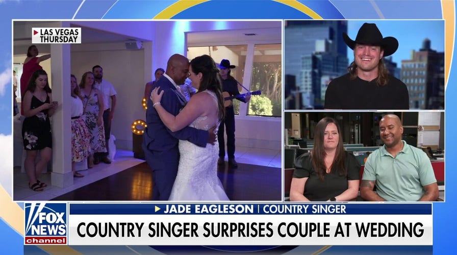Country singer Jade Eagleson surprises newlyweds on their wedding day
