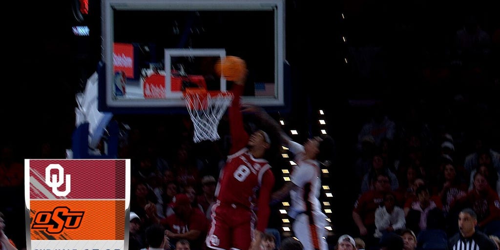 Dayton Forsythe lobs it up to Kai Rogers for the alley-oop, extending Oklahoma's lead over Oklahoma State