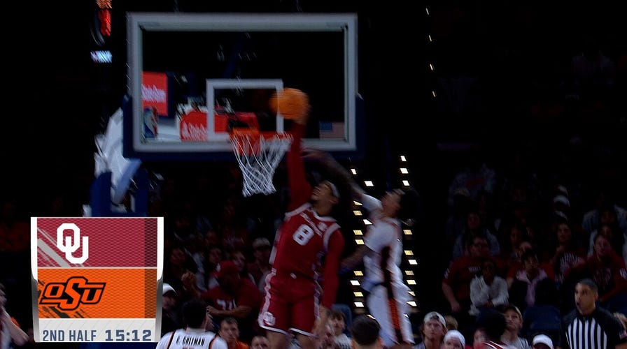 Dayton Forsythe lobs it up   to Kai Rogers for the alley-oop, extending Oklahoma's pb  implicit    Oklahoma State