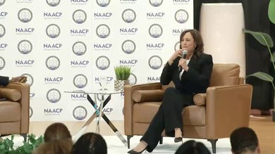 Kamala Harris speaks to Detroit voters at NAACP fireside chat