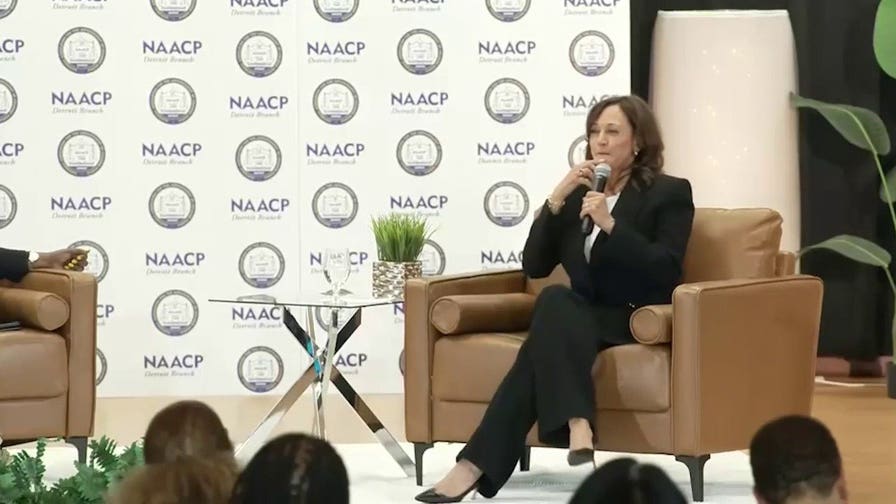 Kamala Harris speaks to Detroit voters at NAACP fireside chat