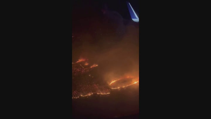 Devastating Maui, Hawaii wildfires seen from airplane
