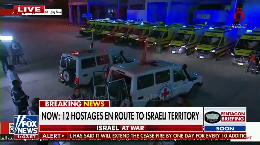 12 hostages en route to Israeli territory