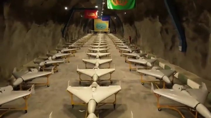Iranian propaganda footage shows stockpiled attack drones