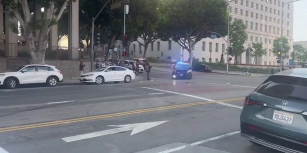 LA agitators caught-on-camera throwing water bottles at police