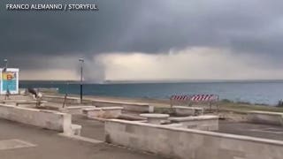 Terrifying tornado caught on camera ripping through Sicily as violent winds wreak havoc