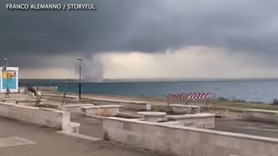 Terrifying tornado caught on camera ripping through Sicily as violent winds wreak havoc