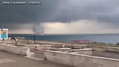 Terrifying tornado caught on camera ripping through Sicily as violent winds wreak havoc