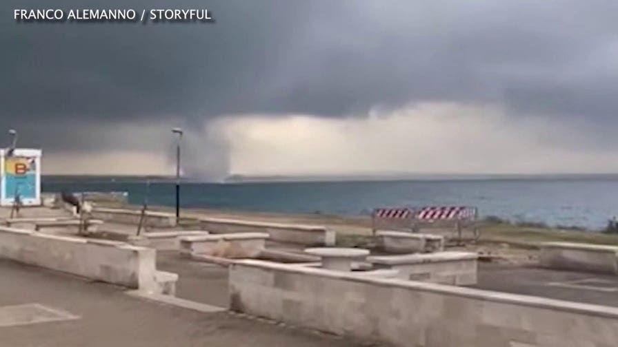 Terrifying tornado caught on camera ripping through Sicily as violent winds wreak havoc