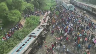 Aerial view shows extent of disastrous train wreck in eastern India - Fox News