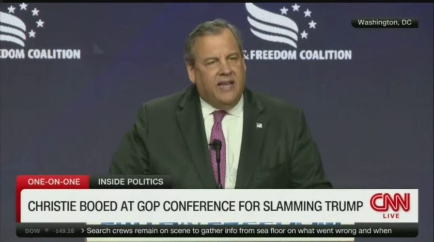 Chris Christie booed after criticizing Trump at faith-based event