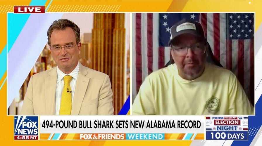 Alabama fishing team reels in record-setting 494-pound bull shark