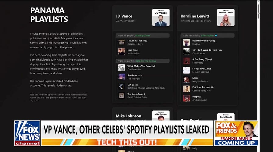 Vance, Leavitt, other politicians’ Spotify playlists leaked