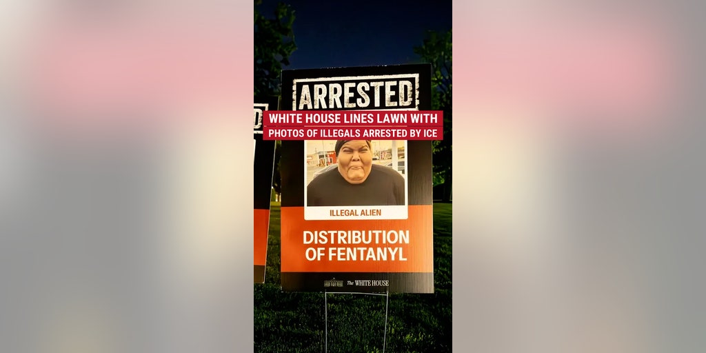 White House lines lawn with photos of illegals arrested by ICE