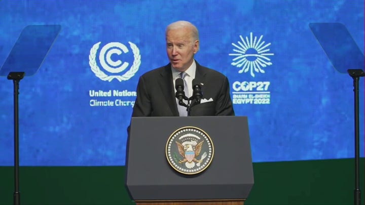 Biden stumbles over quote, draws laughs in COP27 speech