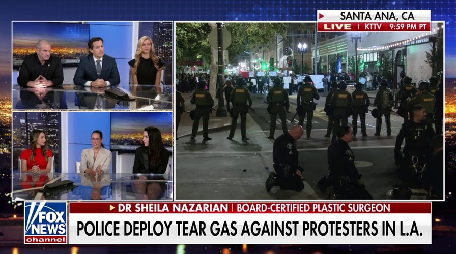 Police deploy tear gas against LA protesters