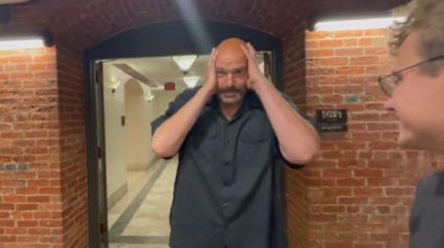 John Fetterman gives odd, animated reaction to news of Biden impeachment inquiry
