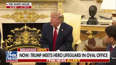 Trump honors hero lifeguard Ryder Williams in the Oval Office