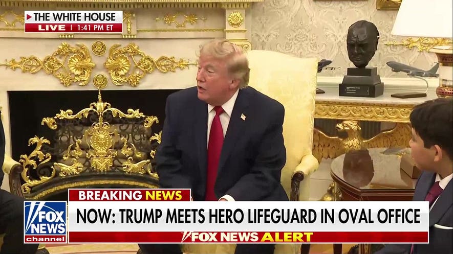 Trump honors hero lifeguard Ryder Williams in the Oval Office