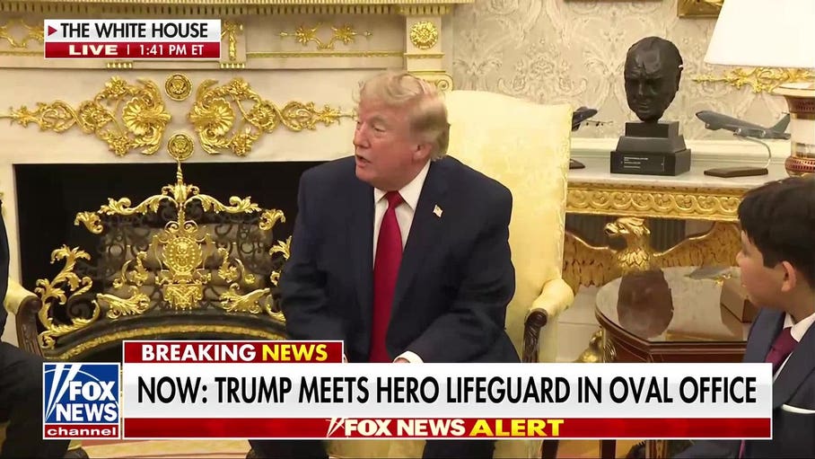 Trump honors hero lifeguard Ryder Williams in the Oval Office