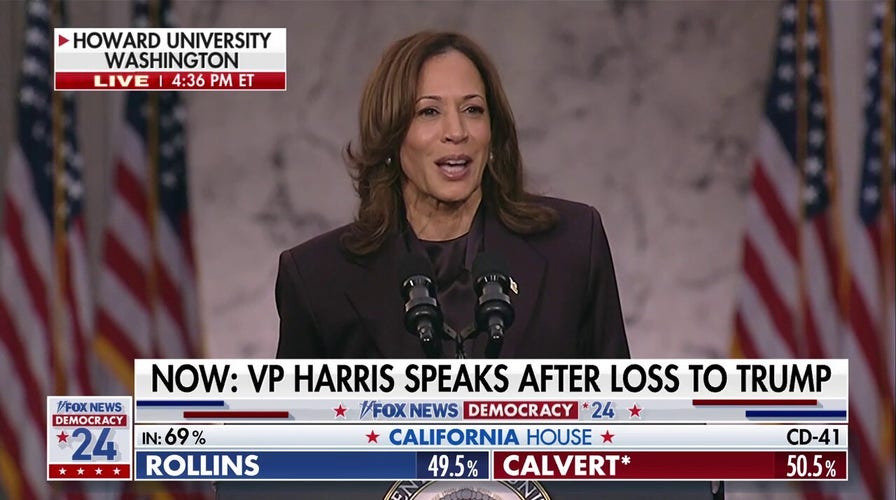 Kamala Harris insta a sus partidarios a aceptar los resultados de las elecciones y a no "desesperarse