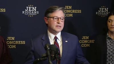 Mike Johnson slams House Dem leader over party civil war
