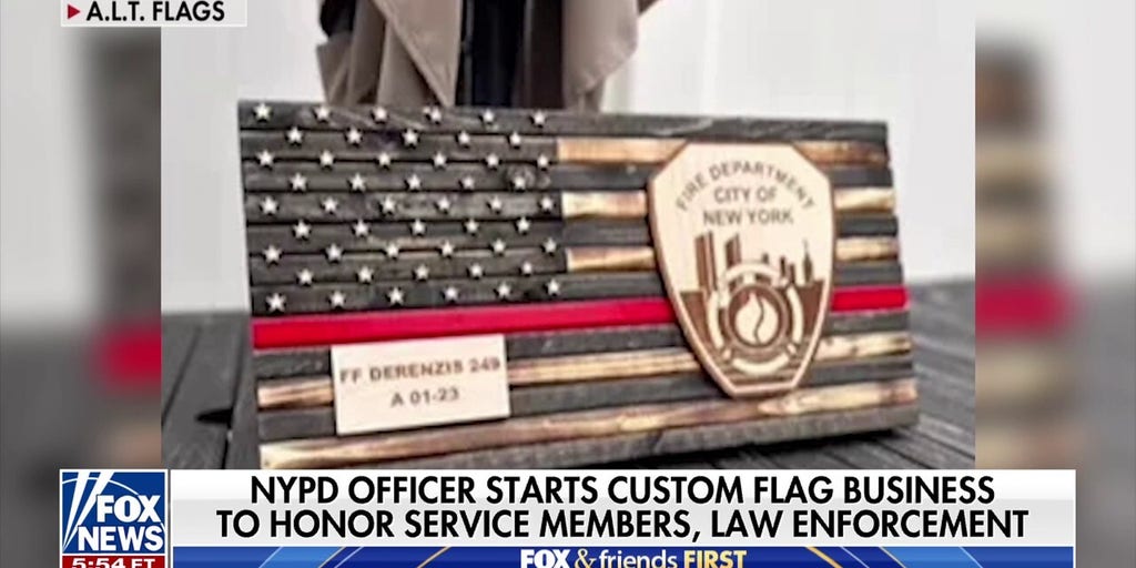 NYPD officer starts custom flag business to honor servicemembers, law enforcement | Fox News Video