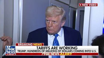 Trump speaks with reporters amid market turmoil
