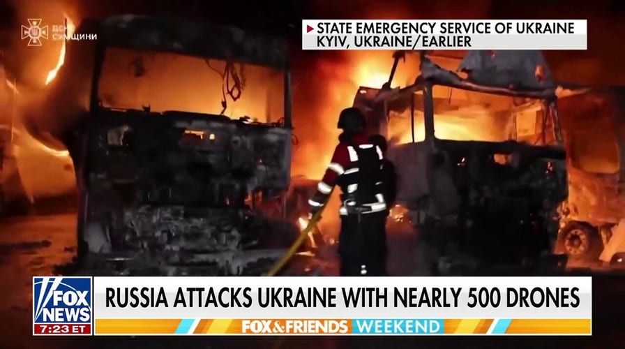 Russia launches major attack on Ukraine with 500 drones