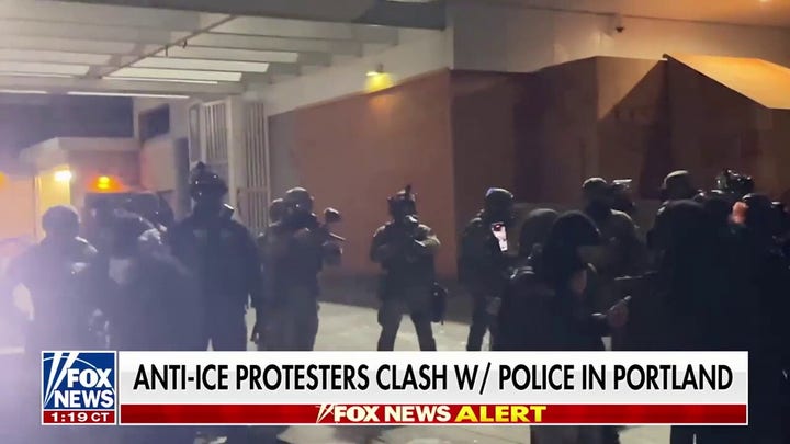 Anti-ICE protesters clash with police in Portland