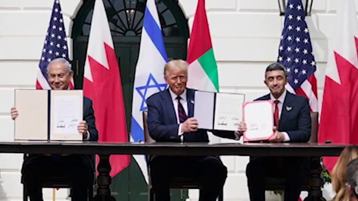 Trump declares ‘dawn of a new Middle East’ as he presides over signing of historic deals