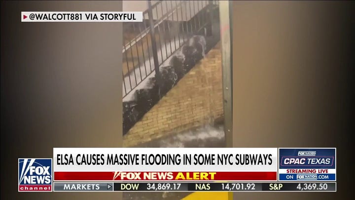 Tropical Storm Elsa brings massive flooding to some NYC subways