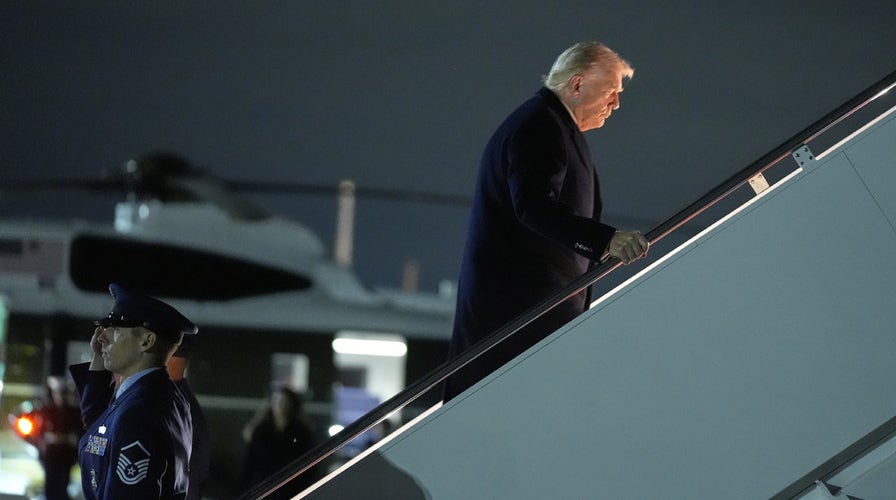 Trump departs Palm Beach International Airport en way to Joint Base Andrews