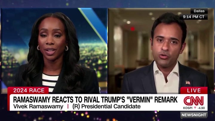 Vivek Ramaswamy clashes with CNNs Abby Phillip over Trumps vermin comments