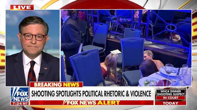 House Speaker Johnson says Trump needs ‘greater protection' after WHCA Dinner shooting