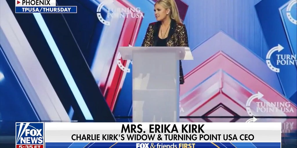 Erika Kirk vows to build the 'red wall', endorses JD Vance for president in 2028