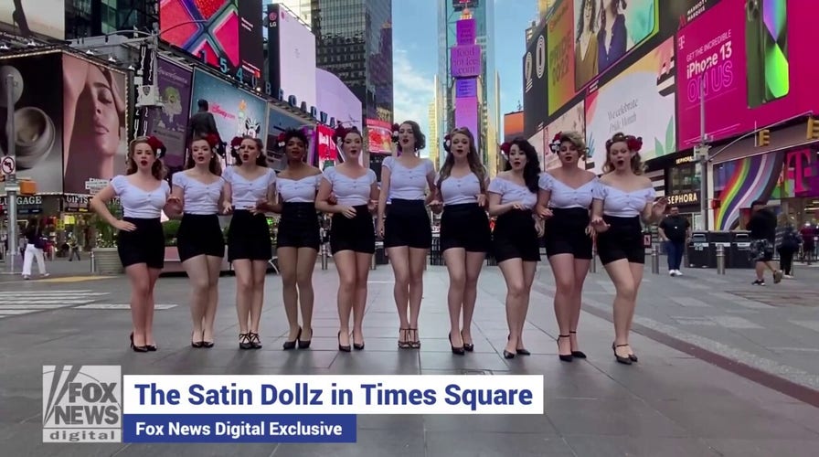 Satin Dollz perform live in Times Square